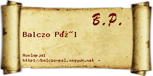 Balczo Pál névjegykártya