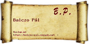 Balczo Pál névjegykártya